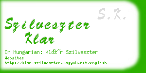 szilveszter klar business card